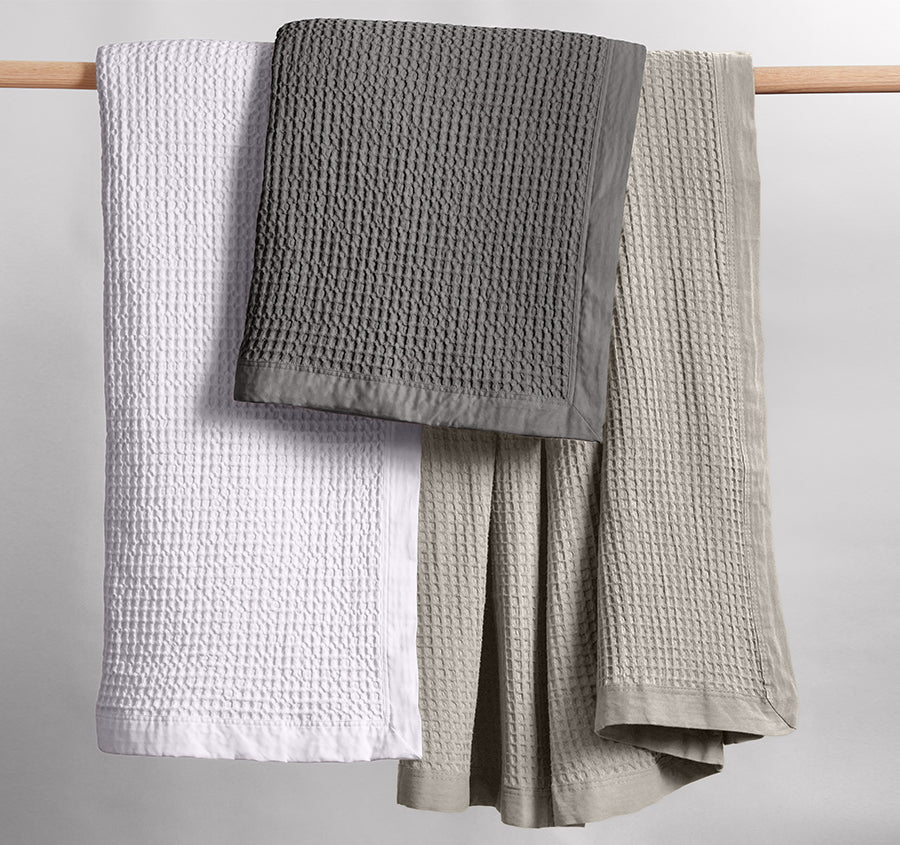 Haven Cotton Waffle Blanket Range Charcoal Grey - Image 4