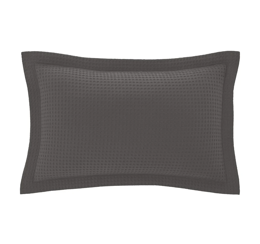 Haven Cotton Waffle Quilt Cover Set Range Charcoal Grey - Image 4