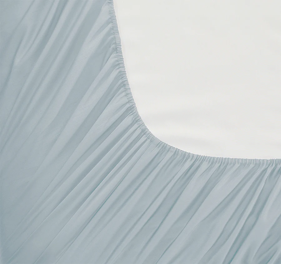 Oxford 300TC Crisp Cotton Percale Fitted Combo Set Range Breeze Blue - Image 3