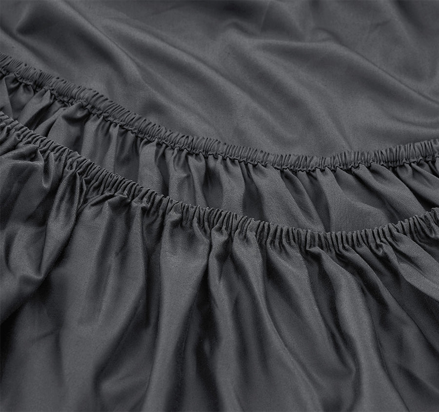 Oxford 300TC Crisp Cotton Percale Fitted Combo Set Range Charcoal Grey - Image 2