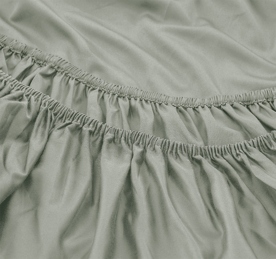 Oxford 300TC Crisp Cotton Percale Fitted Combo Set Range Leafy Sage - Image 2