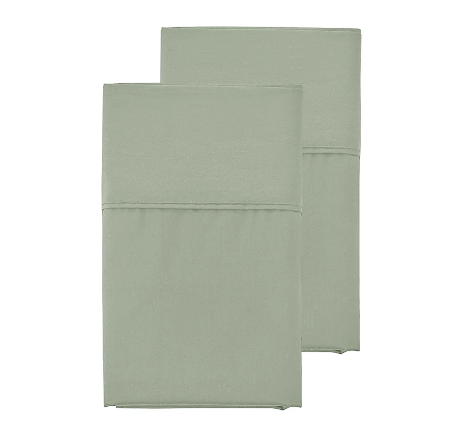 Oxford 300TC Crisp Cotton Percale Fitted Combo Set Range Leafy Sage - Image 5