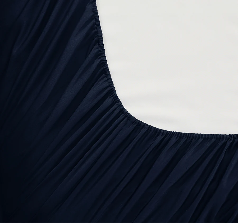 Signature 500TC Classic Egyptian Cotton Mega Fitted and Flat Sheet Range Midnight Navy - Image 3