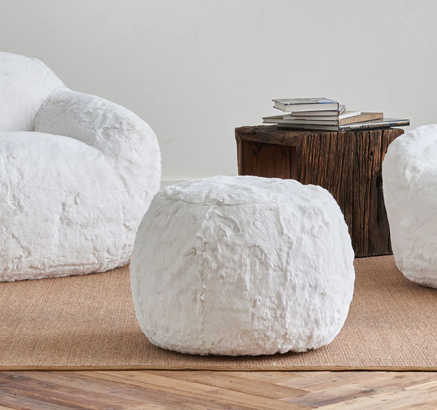 Faux Fur Cozy Chair Range White - Image 3