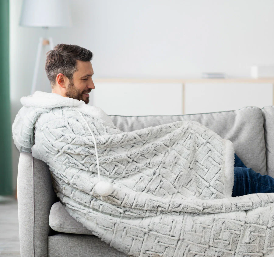Snowfall 130x180cm Hooded Blanket Snow - Image 5