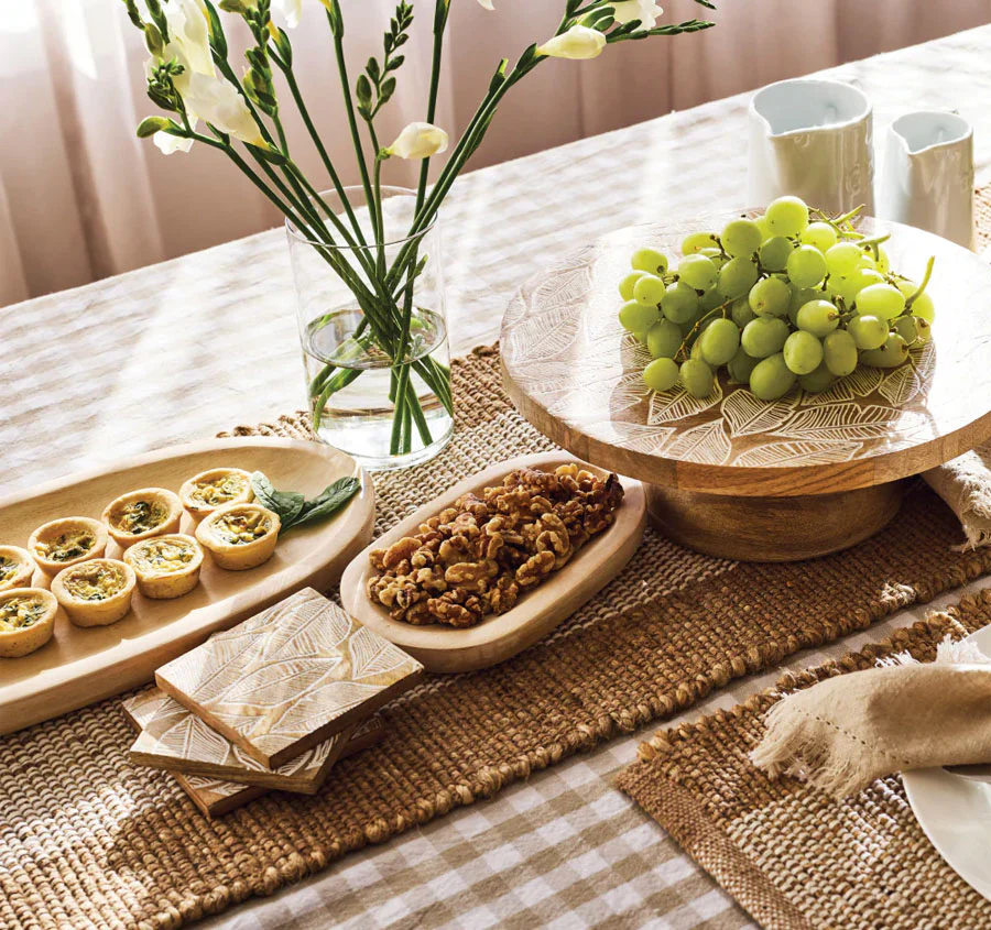 Blake 33x48cm 4 Piece Placemat Set White and Warm Taupe - Image 4