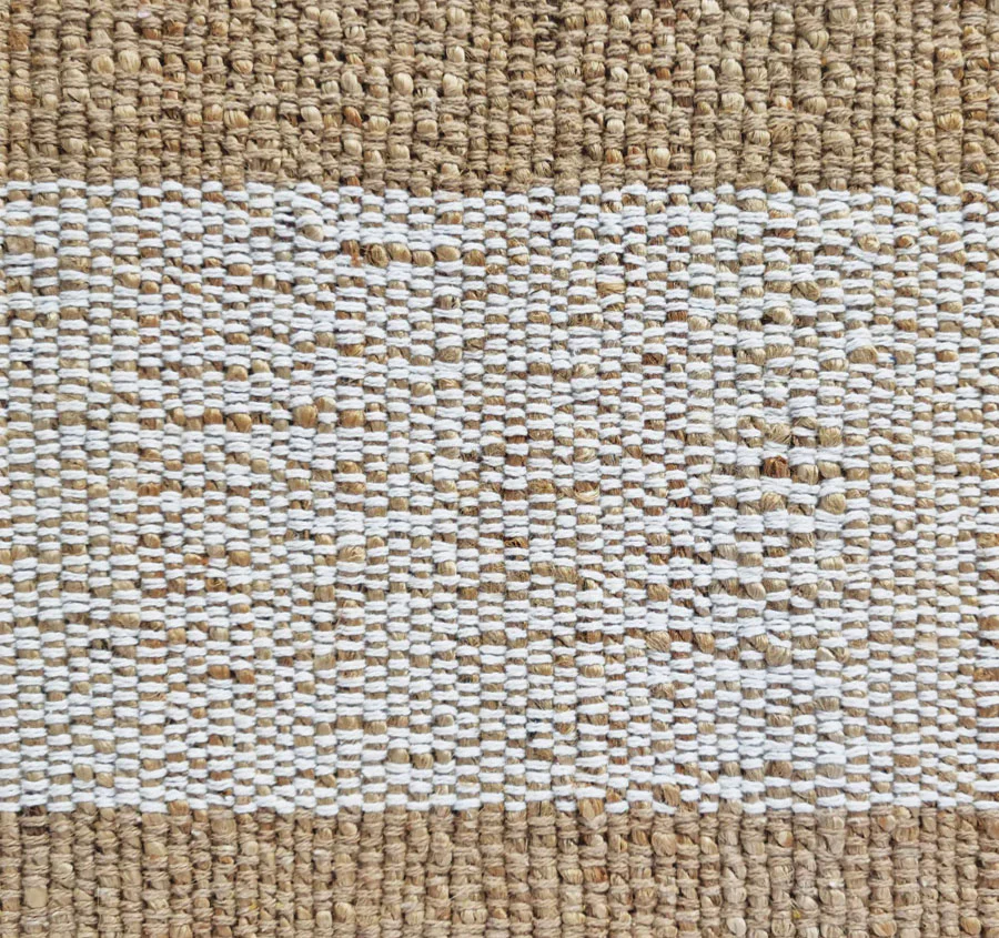 Blake 37x180cm Table Runner White and Warm Taupe - Image 2