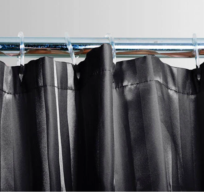 Satin Stripe 180x180cm Shower Curtain Charcoal