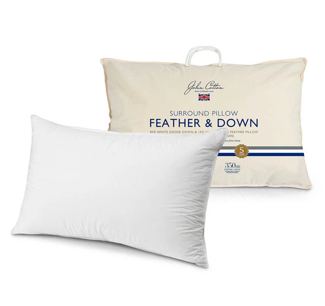 White Goose 85% Down and 15% Feather Surround Medium Standard Pillow - Image 2