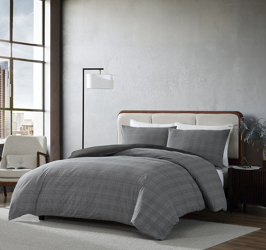 Houndstooth Quilt Cover Set Range Black and White