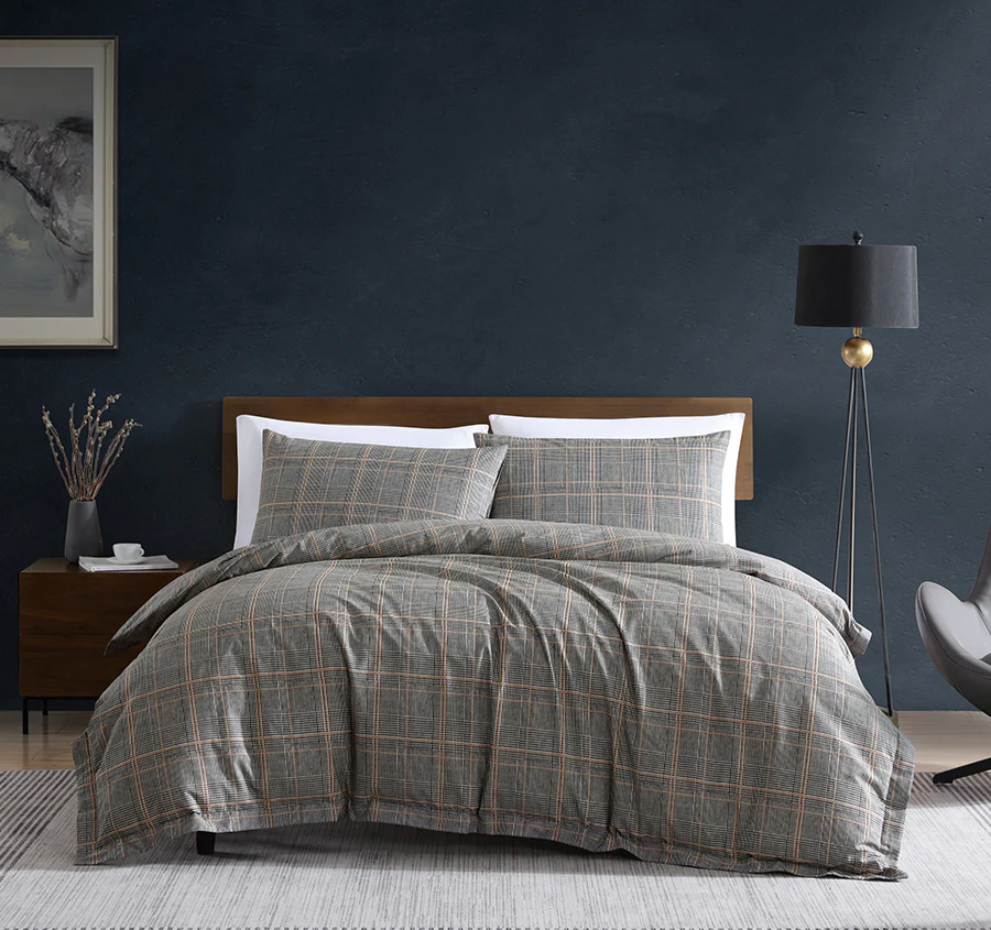 Sussex Quilt Cover Set Range Khaki and Black - Image 6