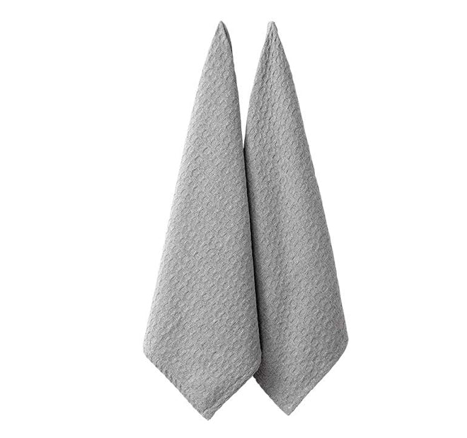 Eco Recycled Tea Towel 2 Pack Light Grey