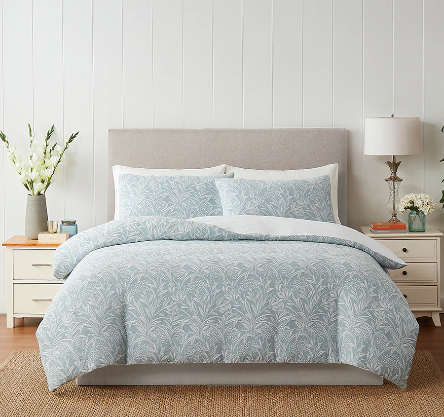 Barley Quilt Cover Set Range Seaspray Blue
