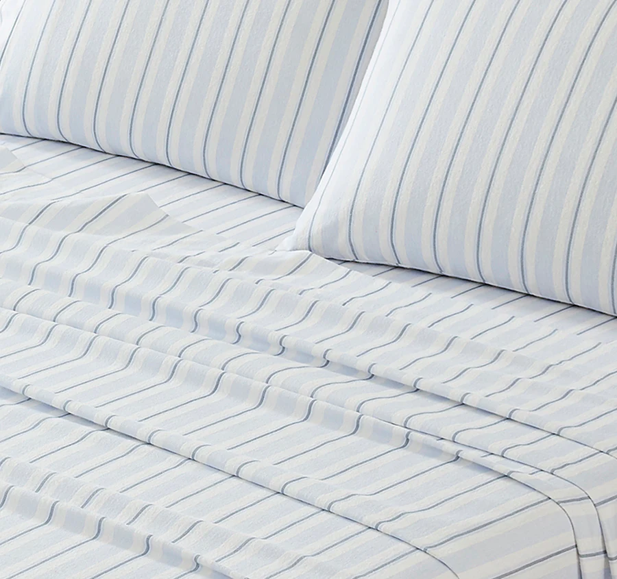 Brampton Printed Flannelette Cotton Sheet Set Range Midnight Blue - Image 2