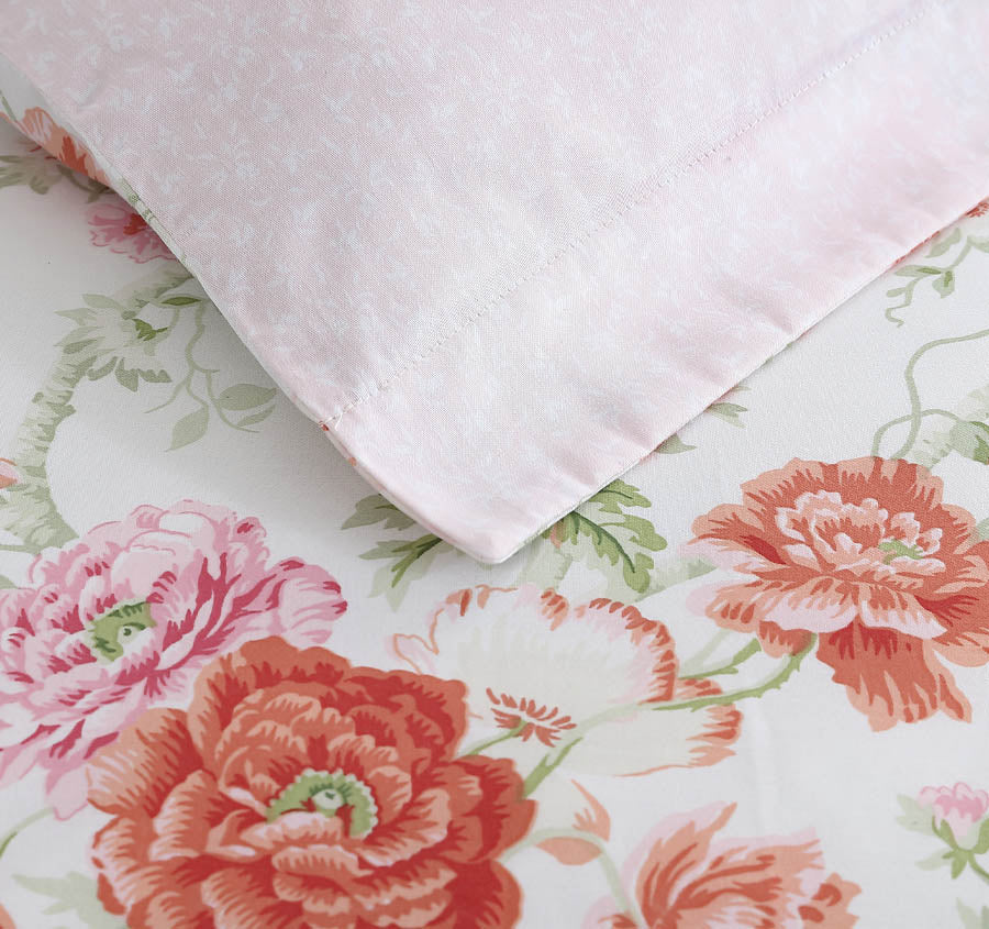 Breezy Floral Quilt Cover Set Range Coral - Image 5