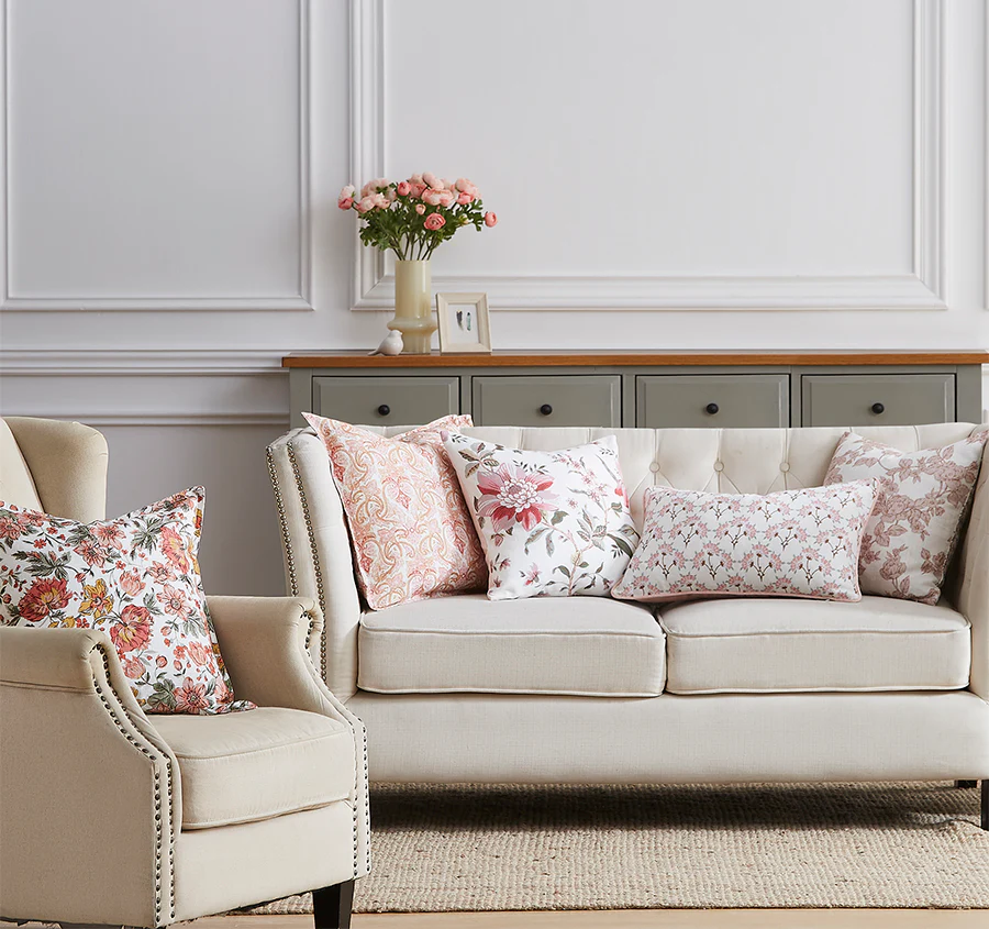 Summer Rose 50x50cm Filled Cushion Peony Pink - Image 4