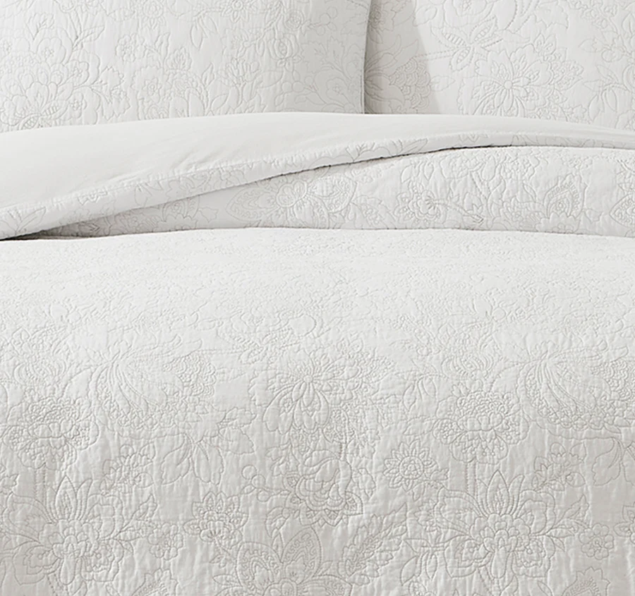 Trailing Laurissa Quilt Cover Set Range Off White - Image 2