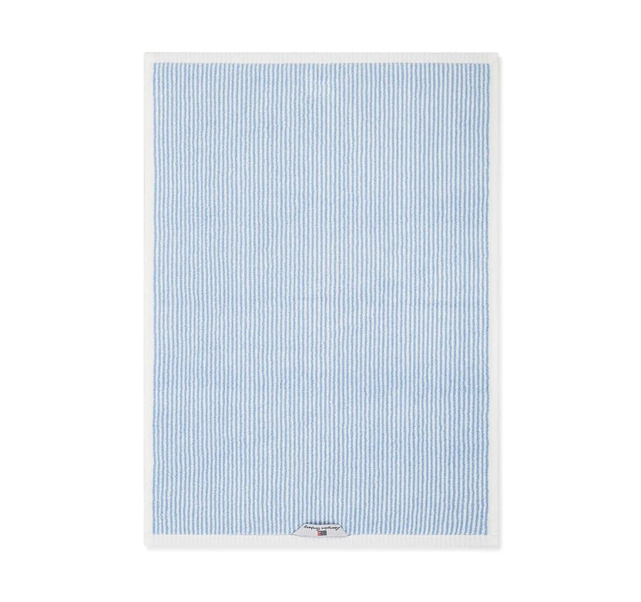Original Striped 600GSM Cotton Bath Towel Range White and Blue - Image 3