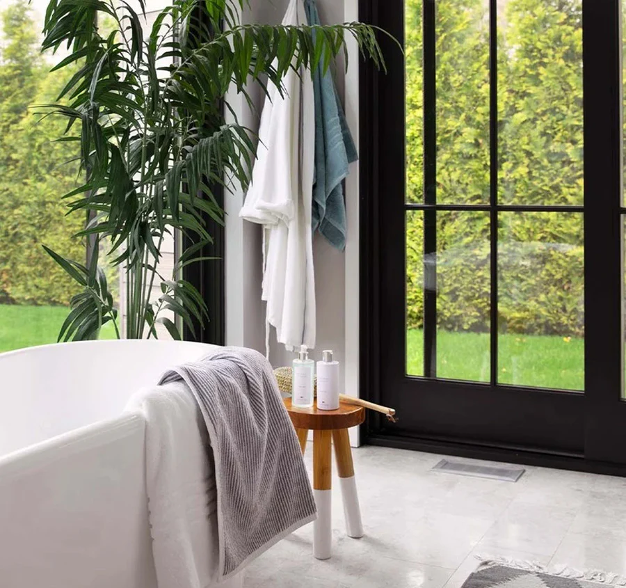 Original Striped 600GSM Cotton Bath Towel Range White and Grey - Image 4