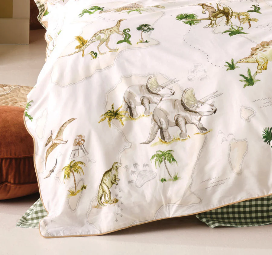 Dinosaur Map Quilt Cover Set Range Sand - Image 4