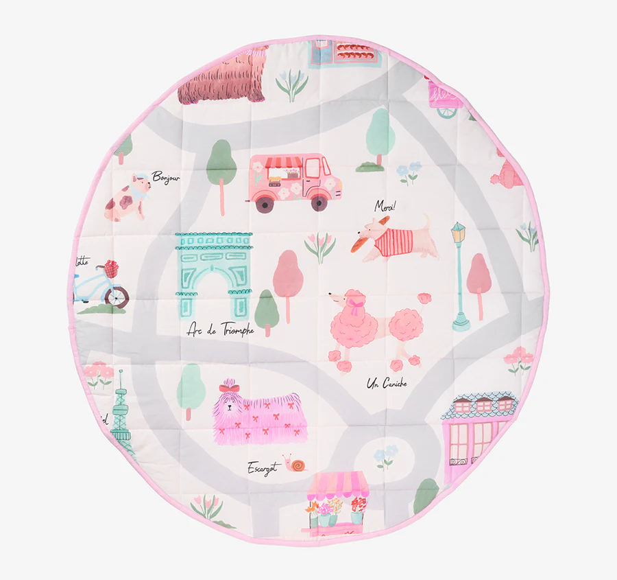 Petite Paris 120cm Round Playmat Pink