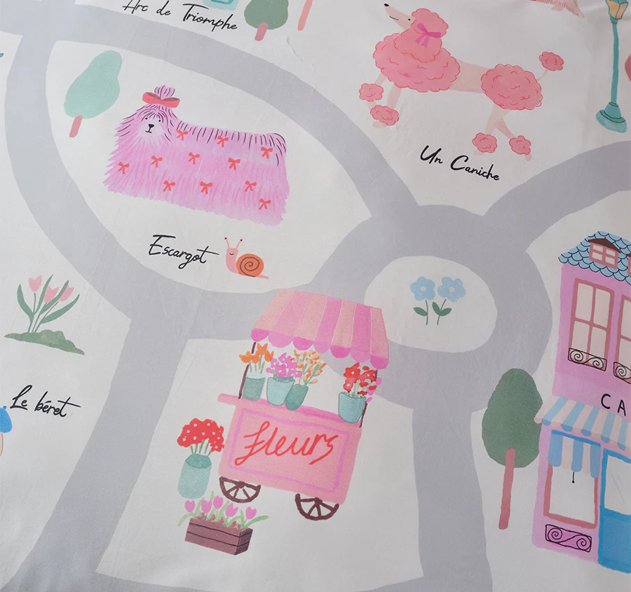 Petite Paris Quilt Cover Set Range Pink - Image 2