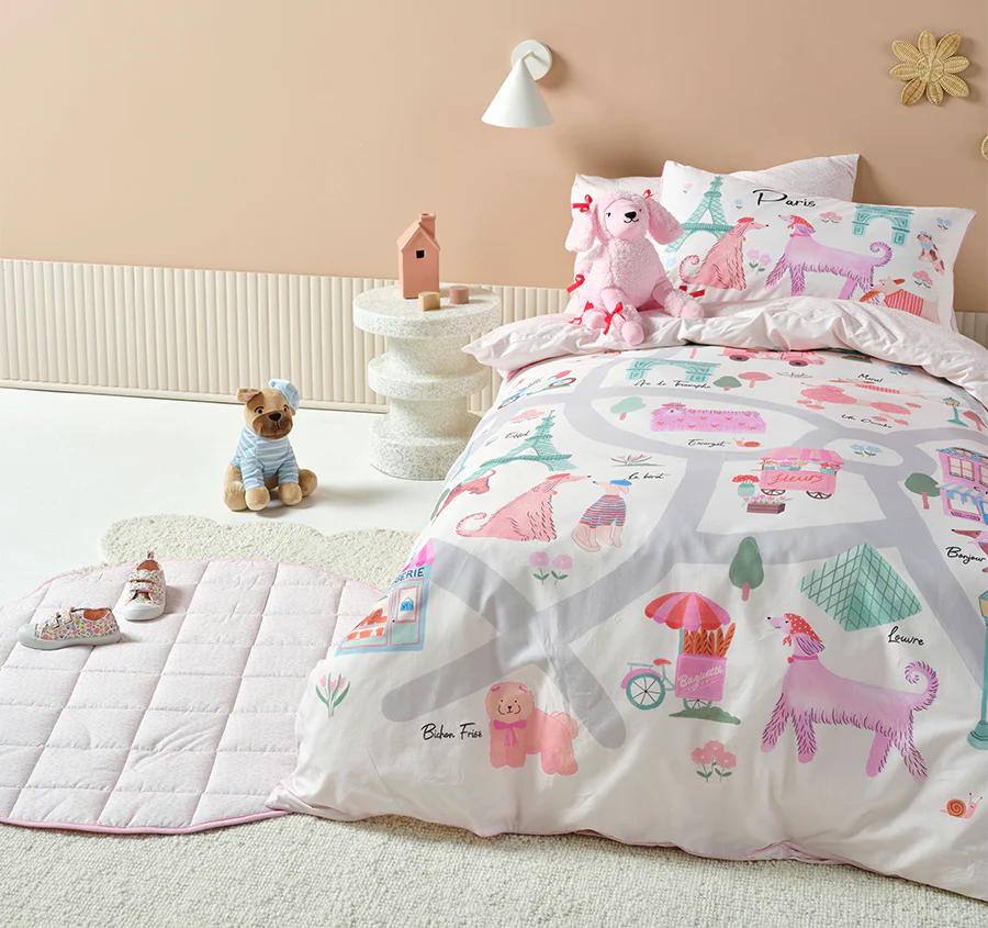 Petite Paris Quilt Cover Set Range Pink - Image 6