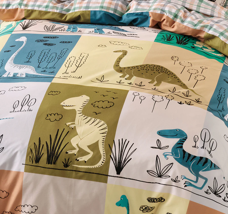 Prehistoric Patchwork Quilt Cover Set Range Multi - Image 2
