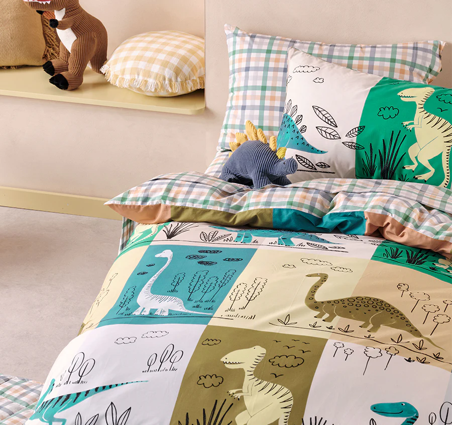 Prehistoric Patchwork Quilt Cover Set Range Multi - Image 6