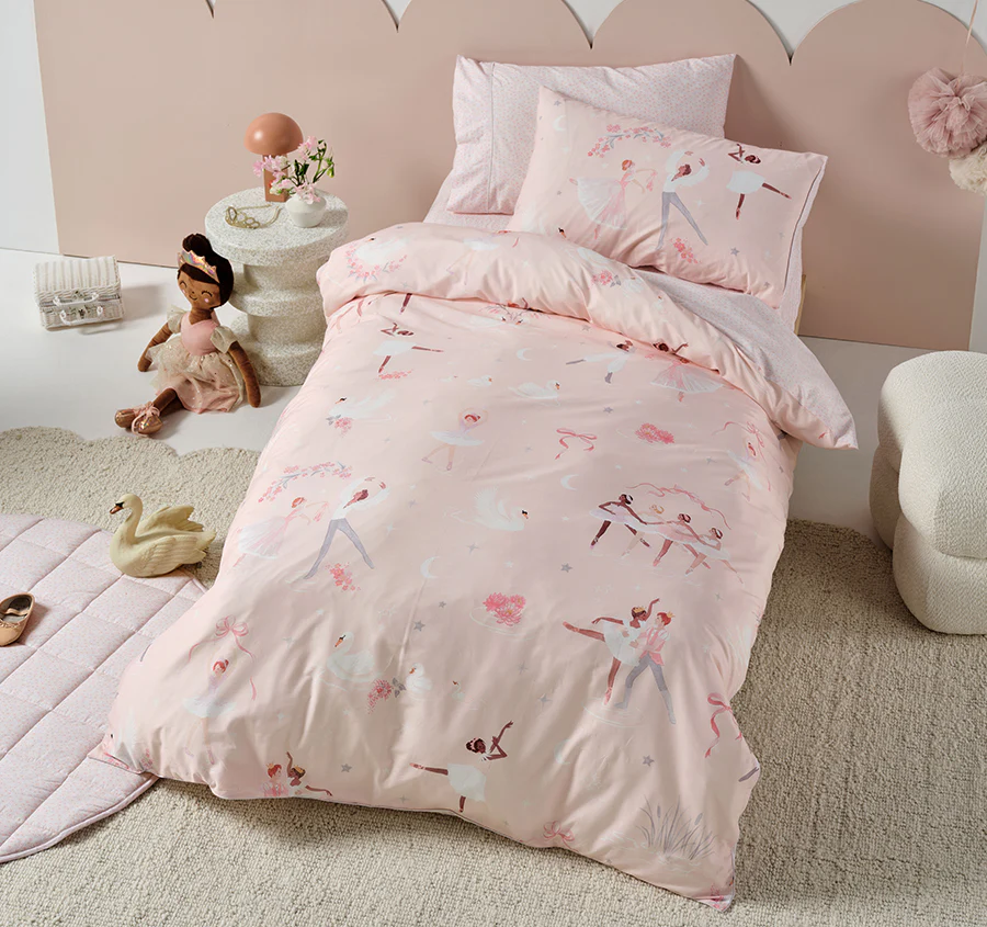 Swan Lake Quilt Cover Set Range Blush