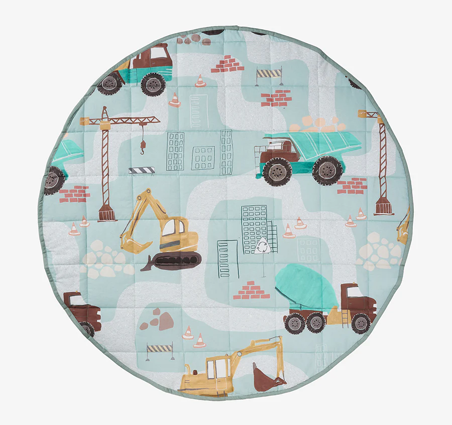 The Big Build 120cm Round Playmat Teal