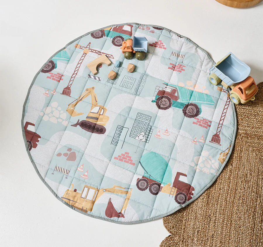 The Big Build 120cm Round Playmat Teal - Image 3