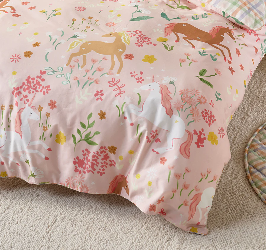 Unicorn Fields Quilt Cover Set Range Multi - Image 3
