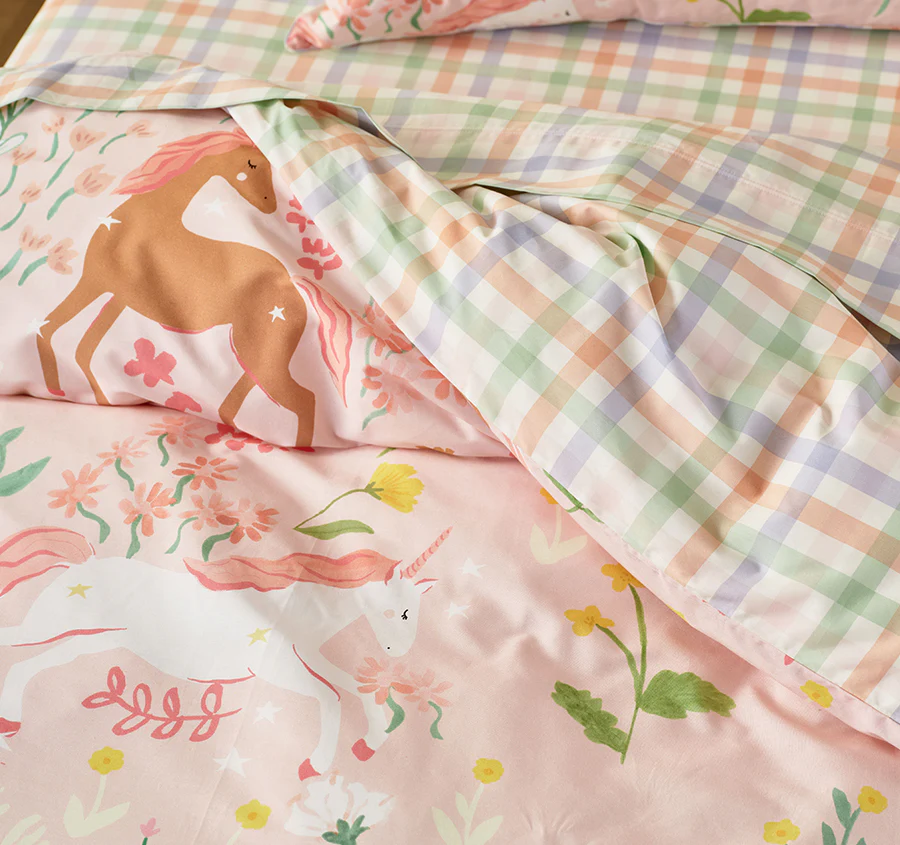 Unicorn Fields Quilt Cover Set Range Multi - Image 4