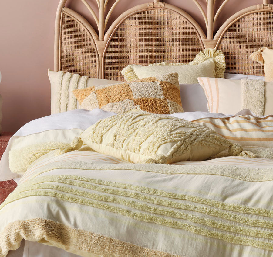 Briony Quilt Cover Set Range Lemon - Image 4