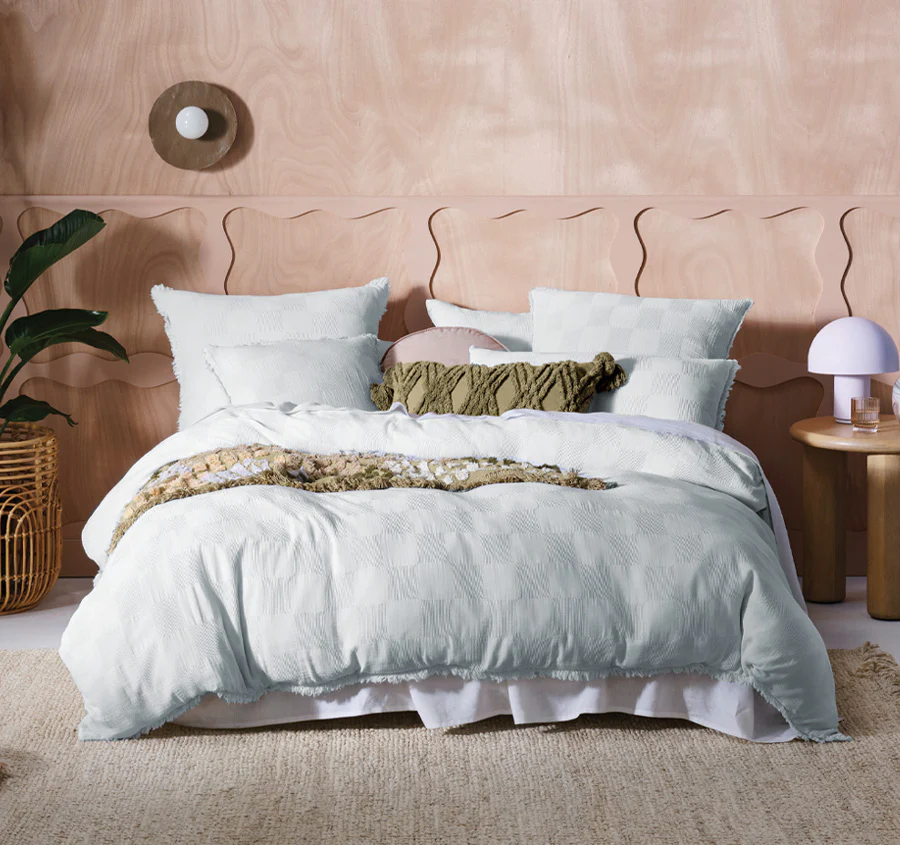 Capri Quilt Cover Set Range Set Sky