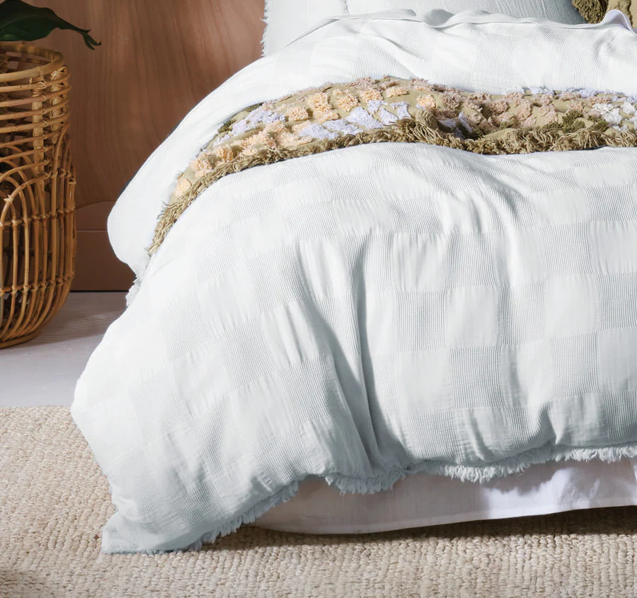 Capri Quilt Cover Set Range Set Sky - Image 3