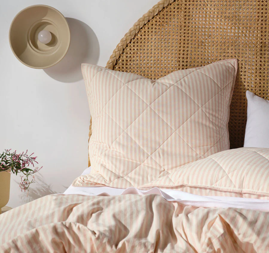 Classic Stripe European Pillowcase Rose - Image 3