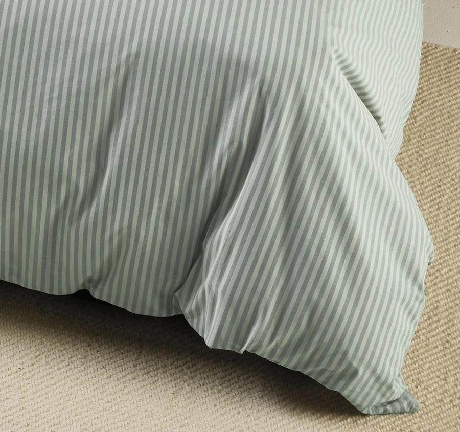 Classic Stripe Quilt Cover Set Range Eucalyptus - Image 3