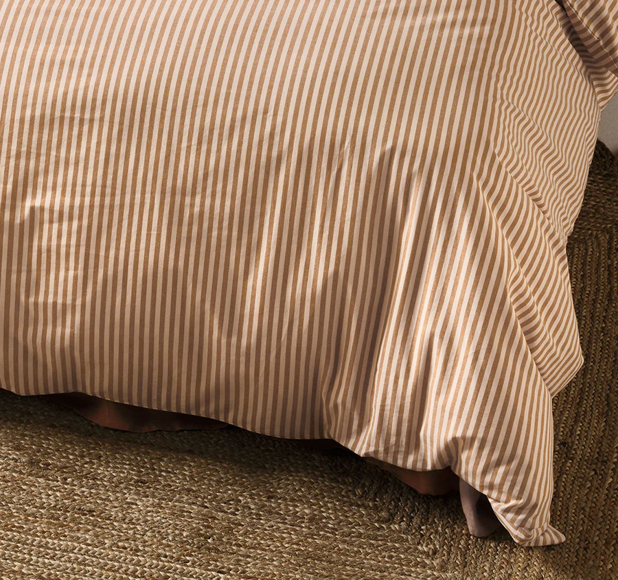 Classic Stripe Quilt Cover Set Range Nutmeg - Image 3