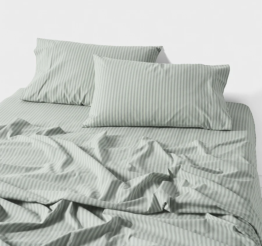 Classic Stripe Sheet Set Range Eucalyptus - Image 3