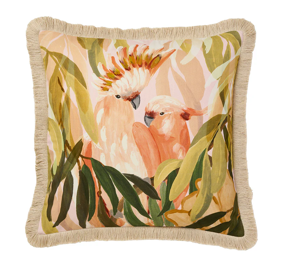 Coolabah Cockatoo 48x48cm Filled Cushion Pink