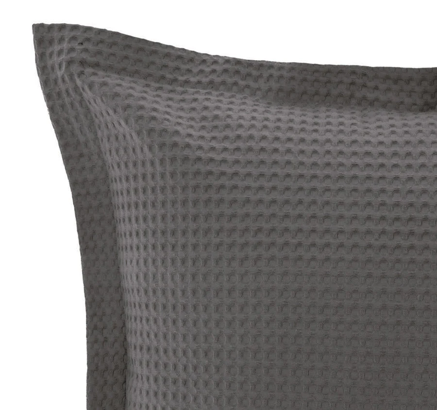 Deluxe Waffle European Pillowcase Charcoal - Image 2