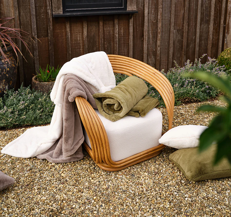 Evora 130x170cm Throw Rug Olive - Image 4