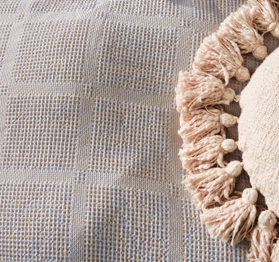 Galicia Quilt Cover Set Range Blue and Sand - Image 2