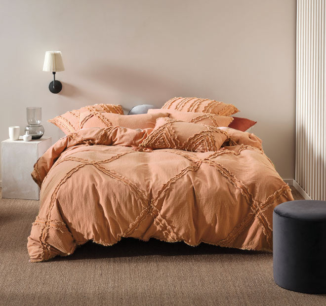 Heather Quilt Cover Set Range Brandy