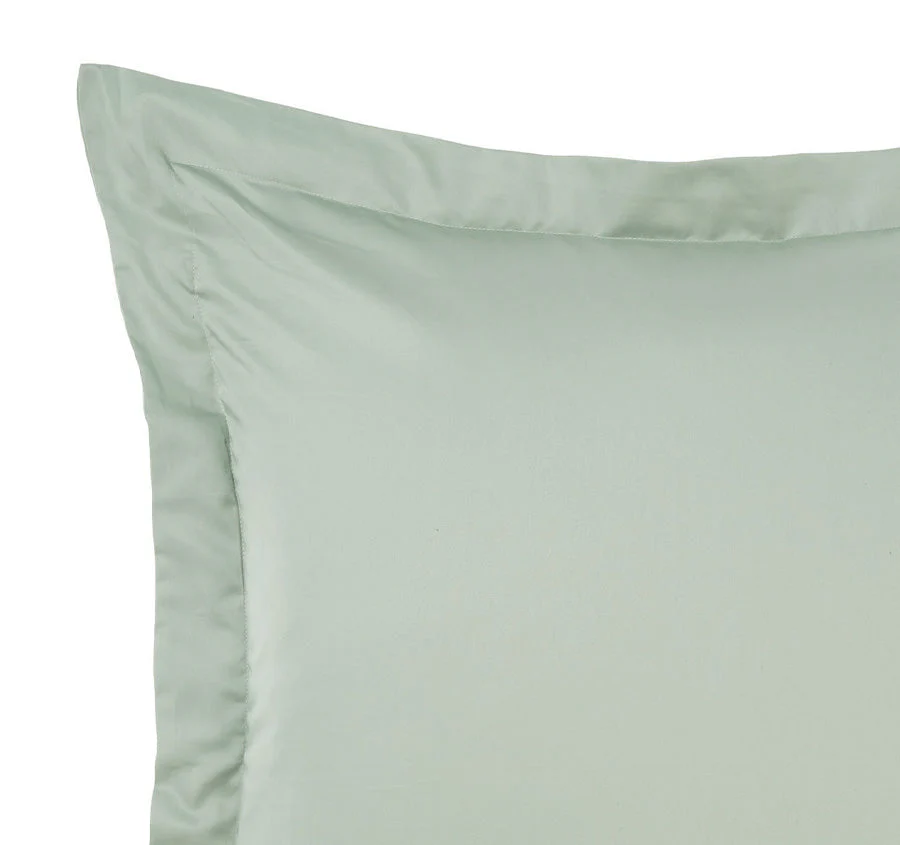 Hotel Augusta 500THC Cotton Sateen European Pillowcase Green Gum - Image 2