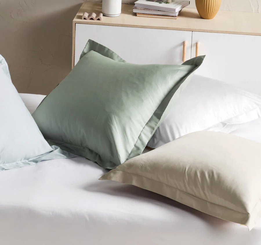 Hotel Augusta 500THC Cotton Sateen European Pillowcase Taupe - Image 3