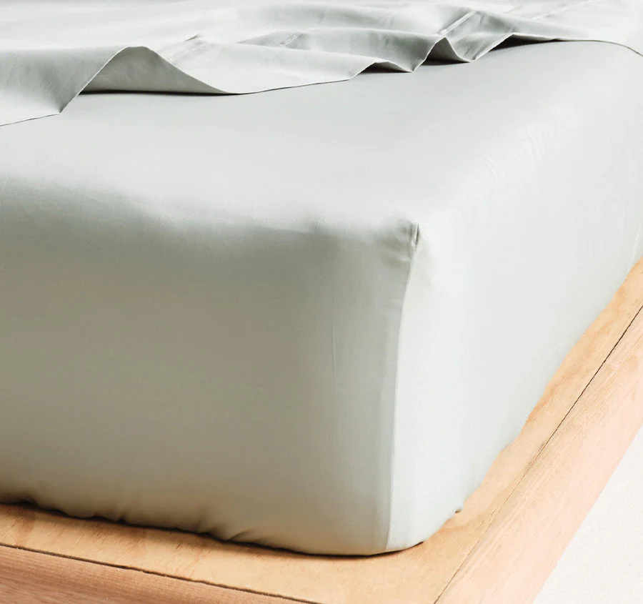 Hotel Augusta 500THC Cotton Sateen Mega Fitted or Flat Sheet Range Green Gum - Image 2