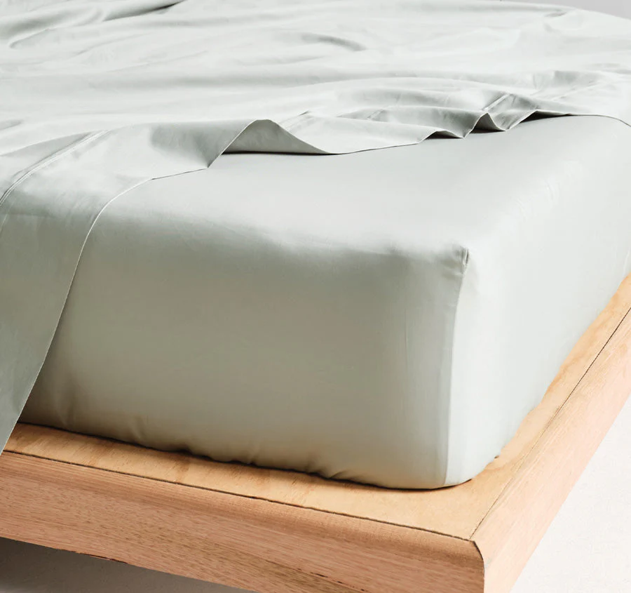Hotel Augusta 500THC Cotton Sateen Mega Sheet Set Range Green Gum - Image 3